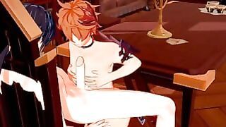 Genshin Impact Yaoi – Zhongli X Tartaglia Handjob And Boobjob – Sissy Crossdress Japanese Asian Manga Anime Game Porn