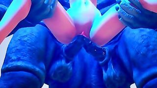 Furry Monsters Put Fat Cocks In One Tight Pussy