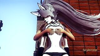 Furry Hentai Wolf Gives Fox Boobjob Until He Cum On Her Face