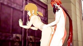 Zelda Genshin Impact Yaoi – Link Is Fucked By Tartaglia With Creampie In His Ass