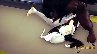 Furry Yaoi – White Rabbit Is Fucked By Demond Wolf In A Train