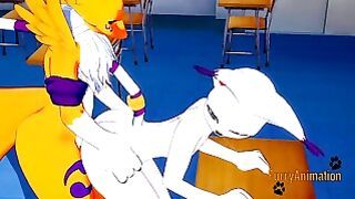 Digimon Yaoi – Renamon & Gatomon Having Hard Sex