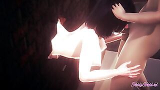 Naruto Hentai 3D – Threesome Hinata Blowjoib And Gets Fucked Through A Wall – Anime Manga Japanese Porn