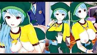 Eroge Koikatsu Touhou Haniyasu Kamihikihime Rubs Her Breasts