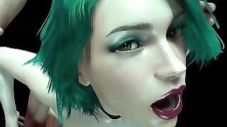 Hot Girl With Green Hair Is Getting Fucked From Behind 3D Porn