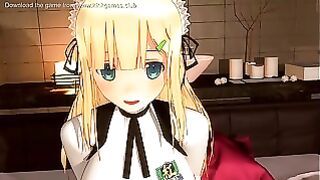 Busty Teen Hentai Maid Gives Amazing Blowjobs!