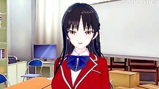 3D Anime Schoolgirl Takes on Big Dick in Class