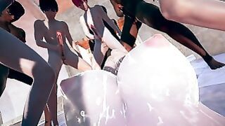 Milf Blonde Tsunade Extreme Bukkake In Bathroom