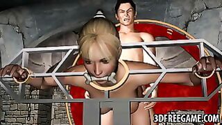 Restrained 3D Blonde Babe Getting Fucked Hard