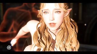 Uncensored Hentai / 3D Eileen Pussy Is Fucked Fast And Hard In Doggy Elf Rise Of Eros