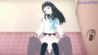 Komichi Akebi and I have intense sex in the restroom. - Akebi's Sailor Uniform Hentai