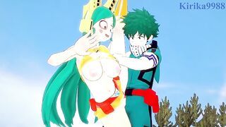 Tomoko Shiretoko (Ragdoll) and Izuku Midoriya have intense sex outdoors. - My Hero Academia Hentai