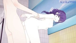 Mafuyu Asahina and I have intense sex in a public bath. - Project SEKAI Hentai