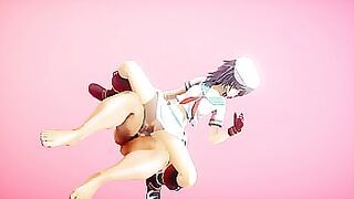 Kantai Collection Kiso Hentai Dance and Sex Cowgirl Position Undress MMD 3D Blue Hair (CLIP)