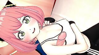 Anya finishes her exercises and now she's horny (hentai) (adult version)