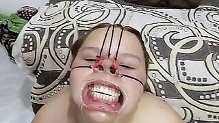 BBW BONDAGE face with cum on it