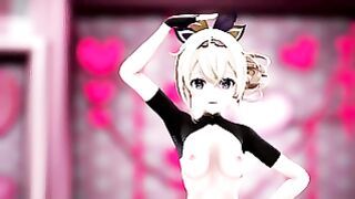 Kazama Iroha Hentai Undress Dance Lap Tap Love MMD 3D Hololive Samurai Girl Dark Purple Eyes