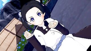 Kanzaki Aoi Wants To Be Fucked By Tanjio In The Training Area – Demon Slayer Hentai 3D + POV
