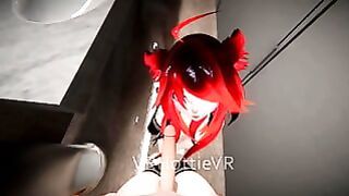 Public Restroom Suck And Fuck Red Head POV Lap Dance Vrchat Erp