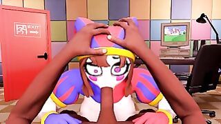 Pomni The Amazing Digital Circus Pomni Makes Sloppy Blowjob. Cum In Mouth Porn