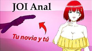 JOI Anal Hentai: Tu Novia Quiere Probar Su Dildo Doble.