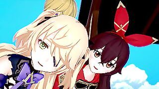 Genshin Impact - Two Archer Girls [3D Hentai, 4K, 60FPS, Uncensored]