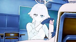 Takanashi Hoshino (Armed) and Utazumi Sakurako (Idol) intense sex. - Blue Archive Hentai