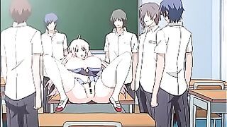 Teacher and students masturbate in the classroom - Hentai Saimin Class Ep&period; 1