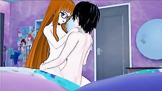 Joker fucks Futaba&comma; part 2&excl; Cowgirl&comma; side fuck&comma; and missionary creampie&excl;