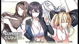 Summer Clover [ HAREM HENTAI GAME ] Ep.4 CAUGHT my BOSS masturbating to my GIANT COCK !