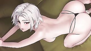Sexuality with girlfriends Kello and Cammy hentai game, all sex scenes