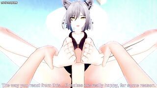 POV Hentai Footjob From Schwarz from Arknights