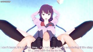POV Hentai Footjob from Hitagi from Bakemonogatari
