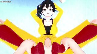 POV Hentai Footjob from Karen from Bakemonogatari