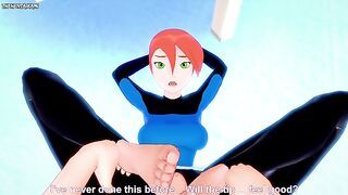 POV Hentai Footjob from Gwen from Ben 10