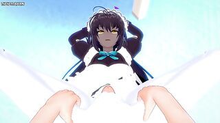POV Hentai Footjob from Karin from Blue Archive