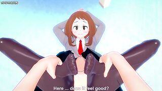 POV Hentai Footjob from Ochako from My Hero Academia