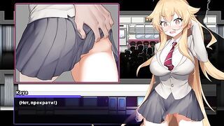 A virgin girl is touched on the butt by passers-by in public. hentai game. HD gallery