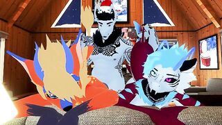 Furry Santa Fucks Lesbian couple | VR |