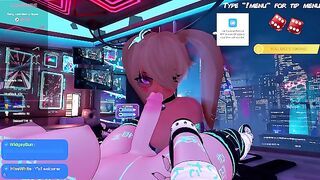 Femboy Bunny Cums While Riding Throbbing Futa Cock On Stream