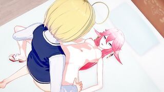 Petite pink hair girl gets dicked down