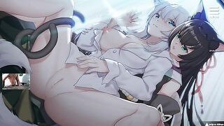 Living together with Fox Demon - Big breasts foxgirl being fucked by horny catgirl lesbian hentai