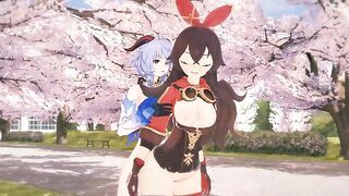 Genshin Impact Hentai 3D Futanari - Amber x Futa Ganyu