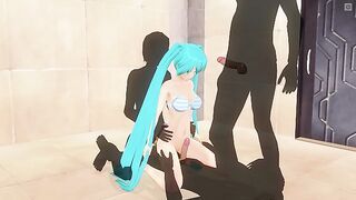 3D HENTAI Miku triple penetration