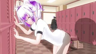 3D HENTAI Schoolgirl smuggled a vibrator into the locker room