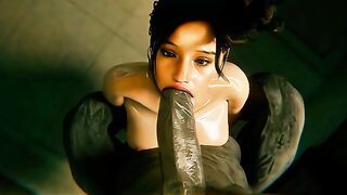 Claire Redfield Deepthroats A Large Mr. X Cock And Takes A Huge Cum Load In Her Mouth