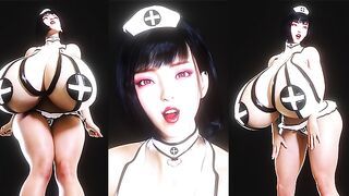 Undead Nurse uses her burdensomely HEAVY MILKBAGS to help her patient![Massive Tits Creampie]