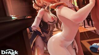 Jean and Barbara getting face fucked by favonius knights Sex Animation Genshin Impact Orgy Blowjob