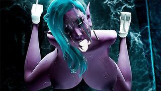 Dark Elf with huge Futa Cock fucks Elf Slut