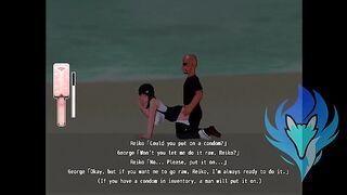 Pink Reiko (Hentai Game) night raw sex in the beach and a creampie ntr in public